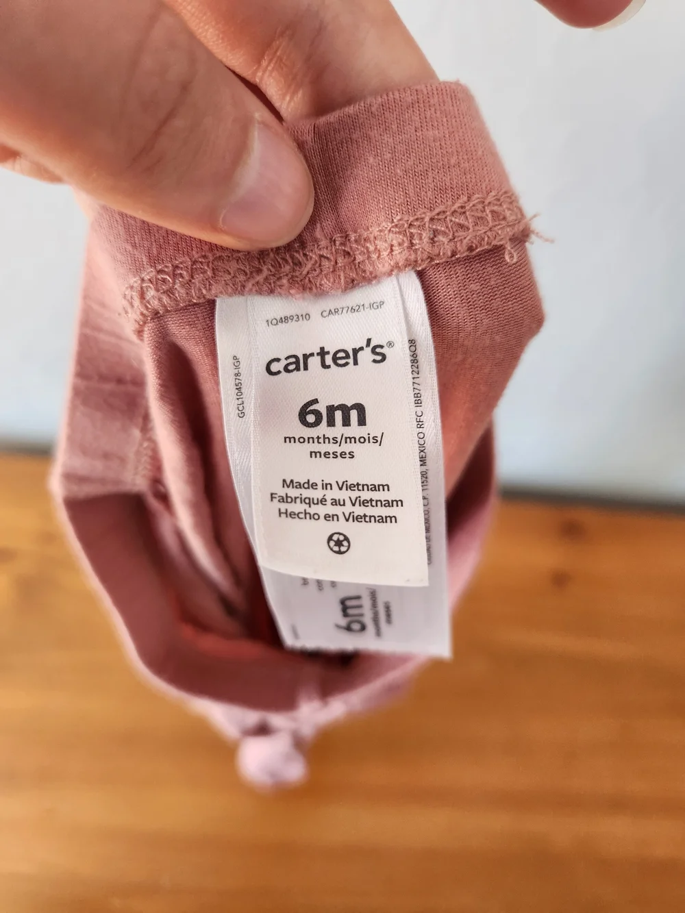 Carter's 6 Month Bamboo Dusty Pink Footed Leggings